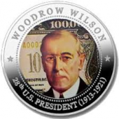 Thomas  Woodrow Wilson  (1856-1924,  President of USA -  1913).